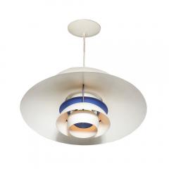 Poul Henningsen Mid Century PH5 Pendant White Blue Enamel Chandelier by Poul Henningsen - 4141988