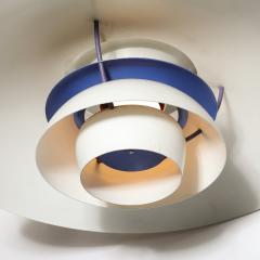 Poul Henningsen Mid Century PH5 Pendant White Blue Enamel Chandelier by Poul Henningsen - 4142023