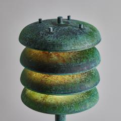 Poul Henningsen Two Enlighten Gibson Verdigris Patinated Outdoor Bollard Light - 3453684