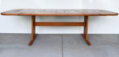 Poul Hermann Poulsen Poul H Poulsen Gangs M bler Danish Tile Top Dining Table in Teak Signed - 4313384