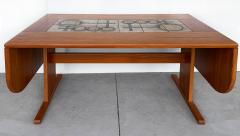 Poul Hermann Poulsen Poul H Poulsen Gangs M bler Danish Tile Top Dining Table in Teak Signed - 4313385