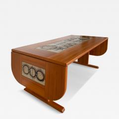 Poul Hermann Poulsen Poul H Poulsen Gangs M bler Danish Tile Top Dining Table in Teak Signed - 4319417