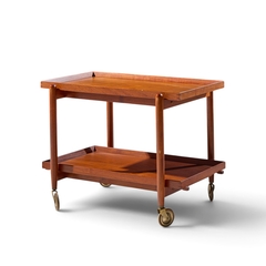 Poul Hundavad Poul Hundevad for Vamdrup Mid Century Danish Teak Expanding Bar Cart - 4736154