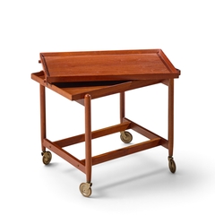 Poul Hundavad Poul Hundevad for Vamdrup Mid Century Danish Teak Expanding Bar Cart - 4736163