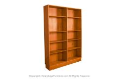 Poul Hundevad Danish Modern Teak Tall Double Bookcase Poul Hundevad - 3406207