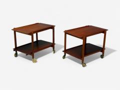 Poul Hundevad Poul Hundevad Danish Modern Teak Expandable Bar Carts Denmark 1950s - 4114109