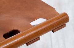 Poul Hundevad Poul Hundevad Gold Hill Teak Leather Folding Stool for Vamdrup Stolefabrik - 3404378