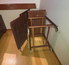 Poul Hundevad Poul Hundevad Teak Adjustable 3 Shelf Rolling Cart Denmark 1960s - 4373934