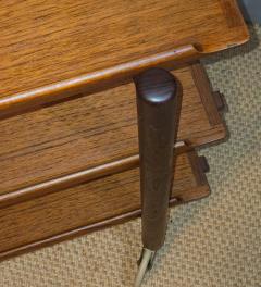 Poul Hundevad Poul Hundevad Teak Adjustable 3 Shelf Rolling Cart Denmark 1960s - 4373937