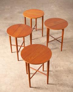 Poul Hundevad Set of 5 Nesting Snack Tables By Carlo Jenson For Hundevad Of Denmark in Teak - 3720735