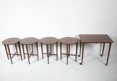 Poul Hundevad Set of Five Poul Hundevad Teak Hanging Nest Tables 1960s - 2957667