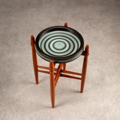 Poul Hundevad Teak and Ceramic side table by Poul Hundevad and Arne Basse Denmark - 3399597