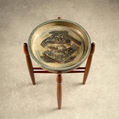 Poul Hundevad Teak and Ceramic side table by Poul Hundevad and J rgen Mogensen Denmark 1960s - 4489242