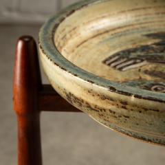 Poul Hundevad Teak and Ceramic side table by Poul Hundevad and J rgen Mogensen Denmark 1960s - 4489251