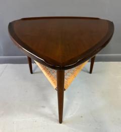 Poul Jensen Danish Modern Walnut and Cane Selig Occasional Triangle End Table by Poul Jensen - 3379403