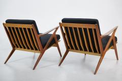 Poul Jensen Pair of Scandinavian Modern Z Lounge Chairs Designed by Poul Jensen - 4174268