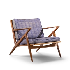 Poul Jensen Poul Jensen for Selig Mid Century Walnut Z Lounge Chairs Pair - 4731841