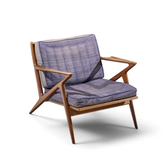 Poul Jensen Poul Jensen for Selig Mid Century Walnut Z Lounge Chairs Pair - 4731847