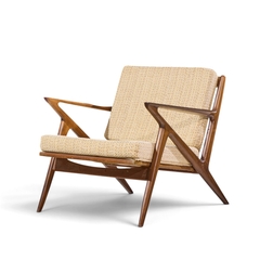 Poul Jensen Poul Jensen for Selig Mid Century Walnut Z Lounge Chairs Pair - 4809695