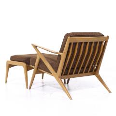 Poul Jensen Poul Jensen for Selig Mid Century Walnut Z Lounge Chairs and Ottoman - 4209963