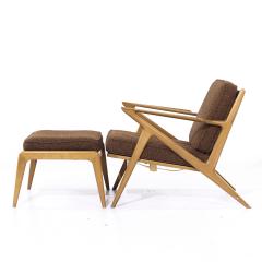 Poul Jensen Poul Jensen for Selig Mid Century Walnut Z Lounge Chairs and Ottoman - 4209964