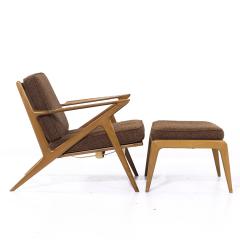 Poul Jensen Poul Jensen for Selig Mid Century Walnut Z Lounge Chairs and Ottoman - 4209969