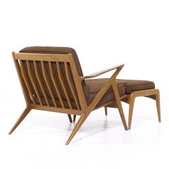 Poul Jensen Poul Jensen for Selig Mid Century Walnut Z Lounge Chairs and Ottoman - 4209970