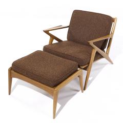 Poul Jensen Poul Jensen for Selig Mid Century Walnut Z Lounge Chairs and Ottoman - 4209972