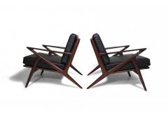 Poul Jensen Poul Jensen for Selig Z Lounge Chairs in Black Leather - 3818474