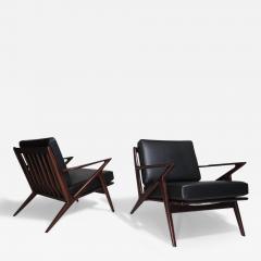 Poul Jensen Poul Jensen for Selig Z Lounge Chairs in Black Leather - 3823914