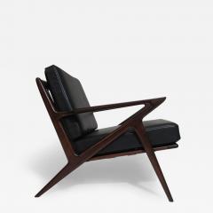 Poul Jensen Poul Jensen for Selig Z Mid century Danish Lounge Chair in Black Leather - 3987321