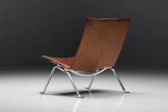 Poul Kj rholm Kjaerholm Cognac Leather PK 22 Poul Kjaerholm Lounge Chairs Scandinavian Modern 1960s - 2469092