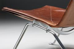 Poul Kj rholm Kjaerholm Cognac Leather PK 22 Poul Kjaerholm Lounge Chairs Scandinavian Modern 1960s - 2469093