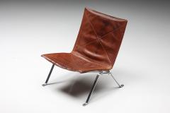 Poul Kj rholm Kjaerholm Cognac Leather PK 22 Poul Kjaerholm Lounge Chairs Scandinavian Modern 1960s - 2469099