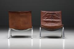 Poul Kj rholm Kjaerholm Cognac Leather PK 22 Poul Kjaerholm Lounge Chairs Scandinavian Modern 1960s - 2469103