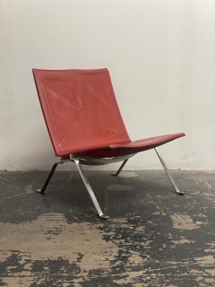 Poul Kj rholm Kjaerholm PK 22 Lounge Chairs by Poul Kjearholm for Fritz Hansen Denmark Oxblood Leather - 3855637