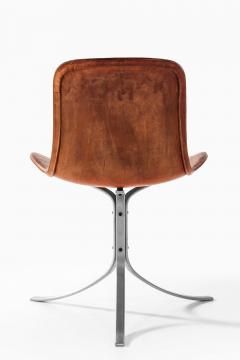 Poul Kj rholm Kjaerholm Set of 6 PK 9 Dining Chairs in Leather Steel by Poul Kj rholm 1960 - 4706931