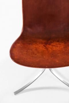 Poul Kj rholm Kjaerholm Set of 6 PK 9 Dining Chairs in Leather Steel by Poul Kj rholm 1960 - 4706933