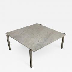 Poul Kjaerholm Flat Bar Chrome with Carrara Marble Top Coffee Table in the Style Kjaerholm - 1310273