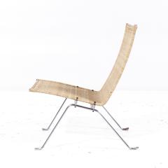 Poul Kjaerholm Kj rholm Poul Kjaerholm for Fritz Hansen PK22 MCM Wicker and Steel Lounge Chairs Pair - 3840127