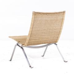 Poul Kjaerholm Kj rholm Poul Kjaerholm for Fritz Hansen PK22 MCM Wicker and Steel Lounge Chairs Pair - 3840130