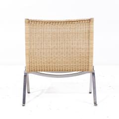 Poul Kjaerholm Kj rholm Poul Kjaerholm for Fritz Hansen PK22 MCM Wicker and Steel Lounge Chairs Pair - 3840132