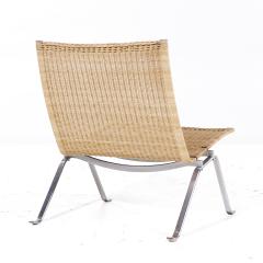 Poul Kjaerholm Kj rholm Poul Kjaerholm for Fritz Hansen PK22 MCM Wicker and Steel Lounge Chairs Pair - 3840133