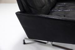 Poul Kjaerholm Kj rholm Two seater Sofa PK31 by Poul Kjaerholm in Black Leather Denmark 1958 - 4027582