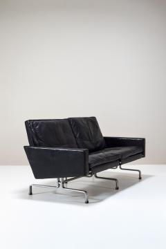 Poul Kjaerholm Kj rholm Two seater Sofa PK31 by Poul Kjaerholm in Black Leather Denmark 1958 - 4027585