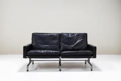 Poul Kjaerholm Kj rholm Two seater Sofa PK31 by Poul Kjaerholm in Black Leather Denmark 1958 - 4027586