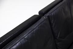 Poul Kjaerholm Kj rholm Two seater Sofa PK31 by Poul Kjaerholm in Black Leather Denmark 1958 - 4027588