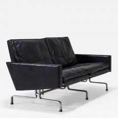 Poul Kjaerholm Kj rholm Two seater Sofa PK31 by Poul Kjaerholm in Black Leather Denmark 1958 - 4029074