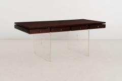 Poul N rreklit Rosewood Lucite Executive Desk for Sigurd Hansen Denmark 1960s - 4257047
