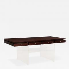 Poul N rreklit Rosewood Lucite Executive Desk for Sigurd Hansen Denmark 1960s - 4257350